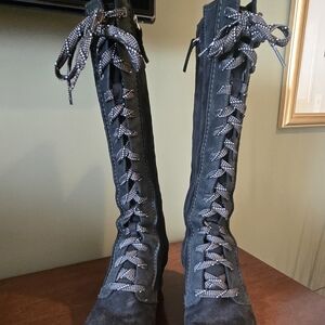 Sorel Joan Of Arctic Wedge Tall  Lace Up Black 8